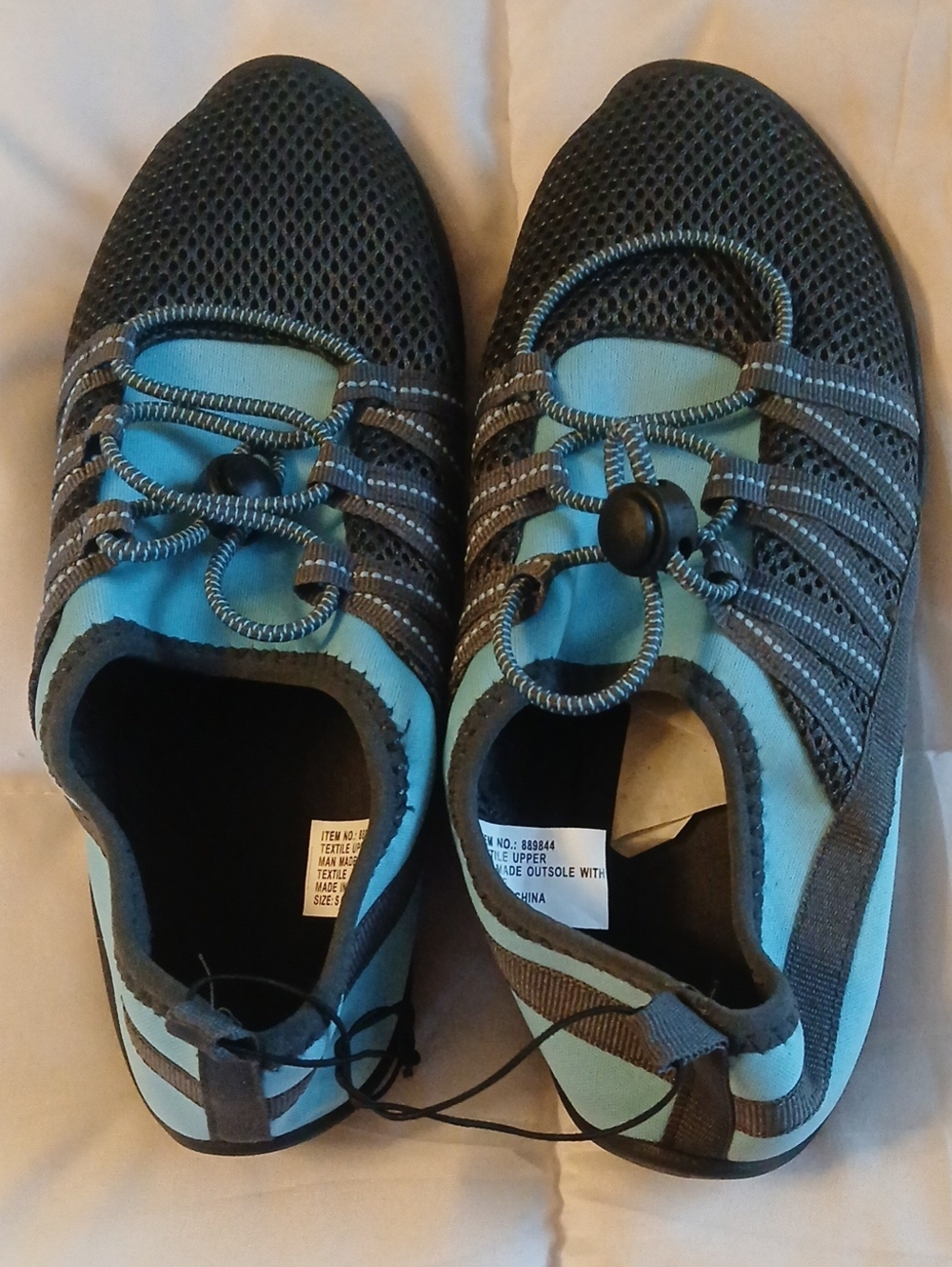 Athletic Water Shoes in Teal and Gray